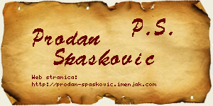 Prodan Spasković vizit kartica